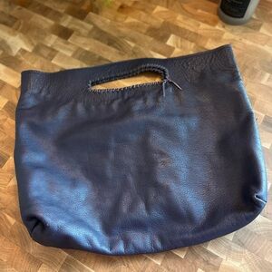 Eggplant Leather Tote Bag